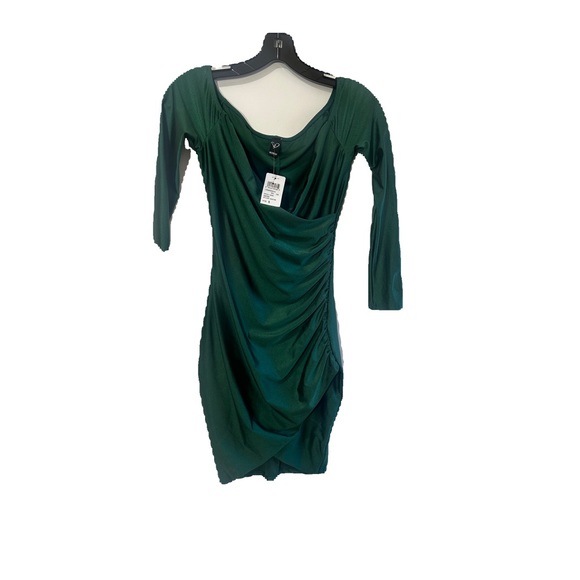 NWT WINDSOR OFF SHOULDERS MINI FRONT WRAP RUSHED LONG SLEEVES STRETCHY IN SIZE S - Picture 5 of 9